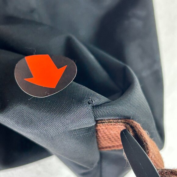 Longchamp Le Preage Black Brown Nylon Leather Backpack small capsule minimalist - Picture 14 of 16